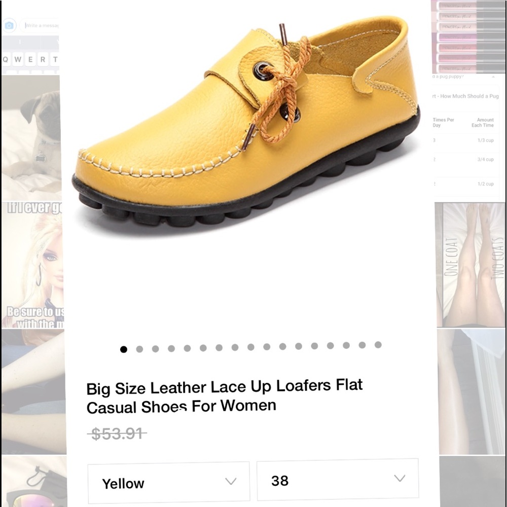YELLOW Leather Loafers - NIB